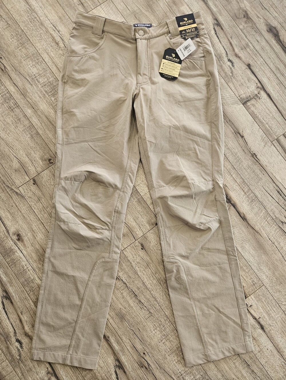 NWT Burlebo Challenger Pant Size Large 30/32 Khaki Tan DWR Water Resistant